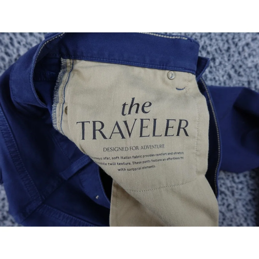 Banana Republic Traveler Pant Mens 32x30 Navy Blue Slim Fit Stretch Chino